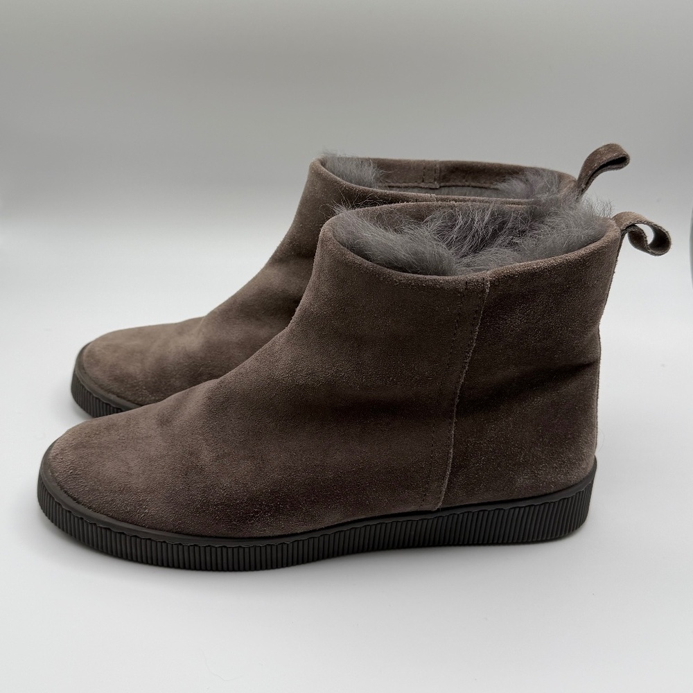 Pedro Garcia Suede Shearling-Lined Ankle Boots – Size 38